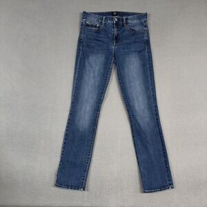 Gap Jeans Womens 29 Blue Classic Straight Stretch Distressed Denim Cotton Preppy